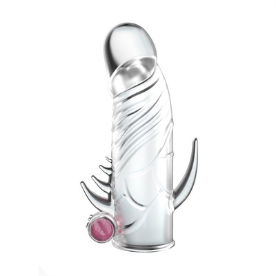 Crystal Vibrating Penis Sleeves Trì hoãn Mở rộng Bao cao su TPE mềm cho nam giới