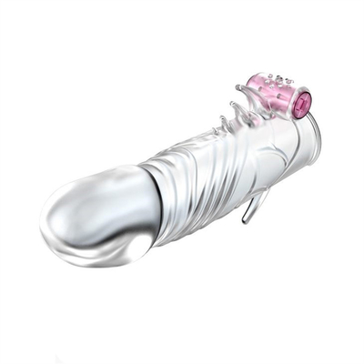 Crystal Vibrating Penis Sleeves Trì hoãn Mở rộng Bao cao su TPE mềm cho nam giới