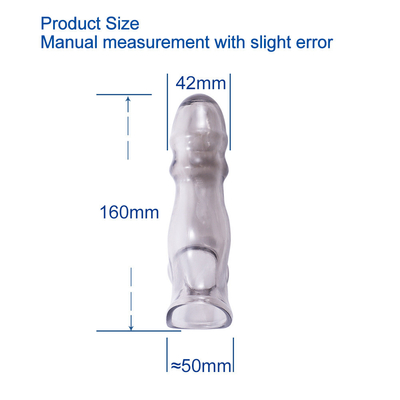 Độ đàn hồi Crystal Clear TPE Soft Penis Sleeve For Men Đồ chơi tình dục mở rộng dương vật