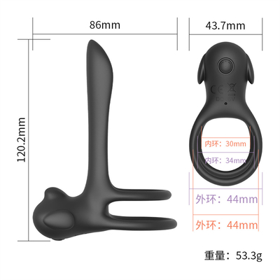 Vòng dương vật hình tam giác silicone với đuôi trêu chọc / Vòng dương vật kéo dài để kích thích dương vật
