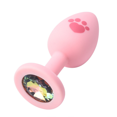 Đồ chơi tình dục người lớn Silicone y tế Hậu môn Cắm mông bằng đá quý bằng nhựa đầy màu sắc