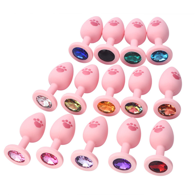 Đồ chơi tình dục người lớn Silicone y tế Hậu môn Cắm mông bằng đá quý bằng nhựa đầy màu sắc