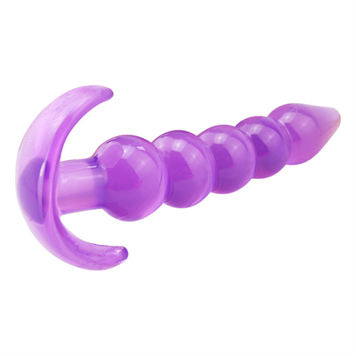 Bumpy Delight Anal Plug Màu tím linh hoạt không thấm nước cao su TPE Mông cắm với các hạt hậu môn tăng dần mịn