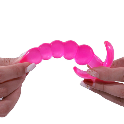 Bumpy Delight Anal Plug Màu tím linh hoạt không thấm nước cao su TPE Mông cắm với các hạt hậu môn tăng dần mịn