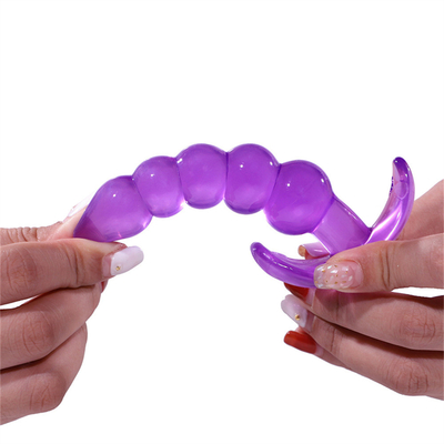 Bumpy Delight Anal Plug Màu tím linh hoạt không thấm nước cao su TPE Mông cắm với các hạt hậu môn tăng dần mịn
