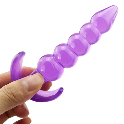 Bumpy Delight Anal Plug Màu tím linh hoạt không thấm nước cao su TPE Mông cắm với các hạt hậu môn tăng dần mịn
