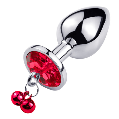 Đồ chơi tình dục hậu môn Plug Butt Stainless Steel Crystal 3pcs Set Metal Anal Plug with Bell