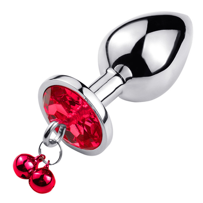 Đồ chơi tình dục hậu môn Plug Butt Stainless Steel Crystal 3pcs Set Metal Anal Plug with Bell