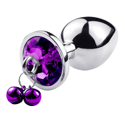 Đồ chơi tình dục hậu môn Plug Butt Stainless Steel Crystal 3pcs Set Metal Anal Plug with Bell