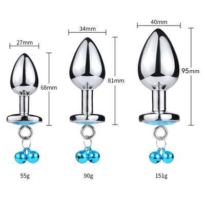 Chiếc chuông hình trái tim Vòng đít Plug đồ chơi tình dục hậu môn với dây chuyền kim loại cho nam và nữ Kiểm soát nước vật liệu trọng lượng nhỏ