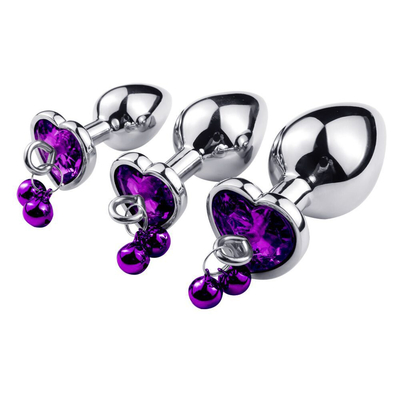 Chiếc chuông hình trái tim Vòng đít Plug đồ chơi tình dục hậu môn với dây chuyền kim loại cho nam và nữ Kiểm soát nước vật liệu trọng lượng nhỏ