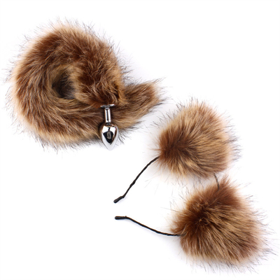 New Style Fox Tail Anal Plug đồ chơi, Anal Butt Plug, Tail Anal Plug cho phụ nữ Fancy Cat Kitty trang phục tai Party tóc đầu