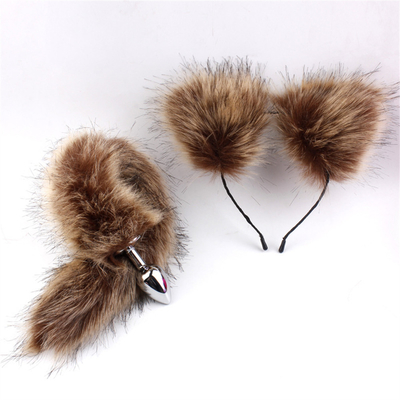 New Style Fox Tail Anal Plug đồ chơi, Anal Butt Plug, Tail Anal Plug cho phụ nữ Fancy Cat Kitty trang phục tai Party tóc đầu