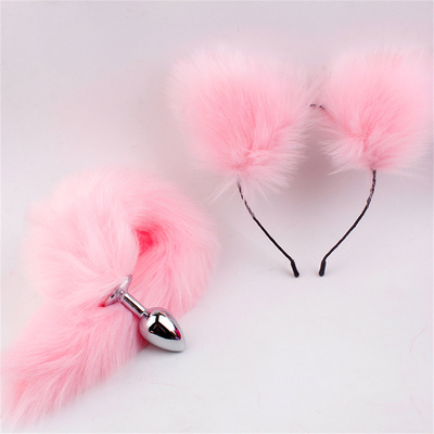 New Style Fox Tail Anal Plug đồ chơi, Anal Butt Plug, Tail Anal Plug cho phụ nữ Fancy Cat Kitty trang phục tai Party tóc đầu
