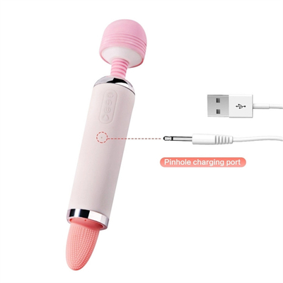 Dual Heed AV Wand Lưỡi licking Suction Vibrator Pussy Vagina Massage nữ thủ dâm Vibrator