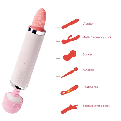 Dual Heed AV Wand Lưỡi licking Suction Vibrator Pussy Vagina Massage nữ thủ dâm Vibrator