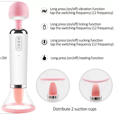 Dual Heed AV Wand Lưỡi licking Suction Vibrator Pussy Vagina Massage nữ thủ dâm Vibrator