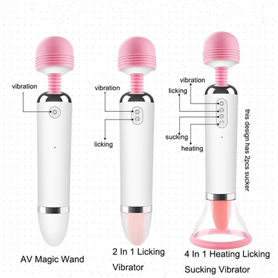 Dual Heed AV Wand Lưỡi licking Suction Vibrator Pussy Vagina Massage nữ thủ dâm Vibrator