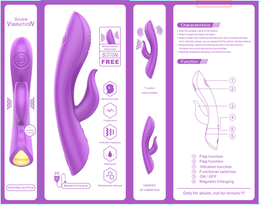 Hot Secret Recharger Vibrators với chức năng bấm hai bên Vegina G Spot Rabbit Vibrator Adult Sex Toy cho phụ nữ