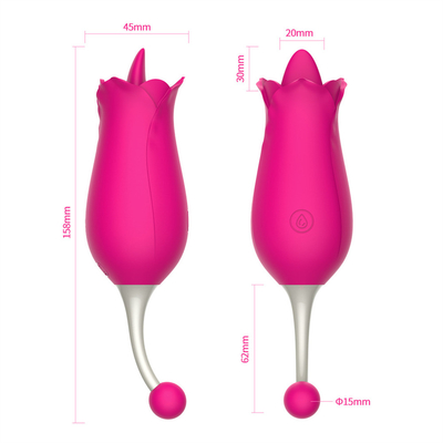 Double Heads Rose Vibrator Nipple Clitoral Stimulation Massage Vibrator Lưỡi licking Pussy Vibrator Sex Toy Đối với phụ nữ