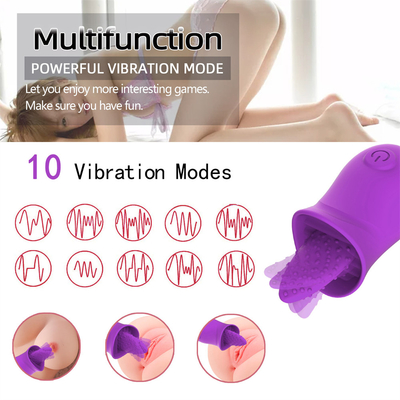 chất lượng cao silicone sạc lại cầm tay hoa hồng lưỡi licking massage vibrator cho phụ nữ