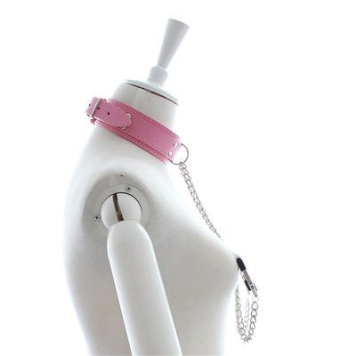 Đeo cổ áo da mới với núm vú Clamp Clip Chain cặp đôi SM đồ chơi tình dục cho phụ nữ Sex Tools cặp vợ chồng trò chơi người lớn
