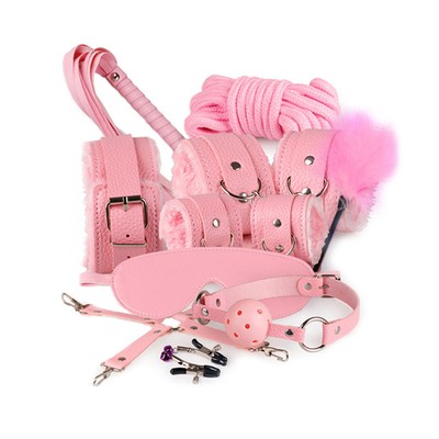 10pcs/set SM Products Bondage PU Leather Fetish Kit Restraints Slave Sex Toy Bondage Cho Cặp đôi