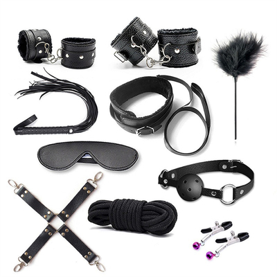 10pcs/set SM Products Bondage PU Leather Fetish Kit Restraints Slave Sex Toy Bondage Cho Cặp đôi