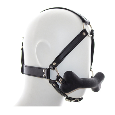 Làn da Kiềm chế nô lệ Cosplay Bondage Hood Đầu dây chuyền miệng Ball Gag