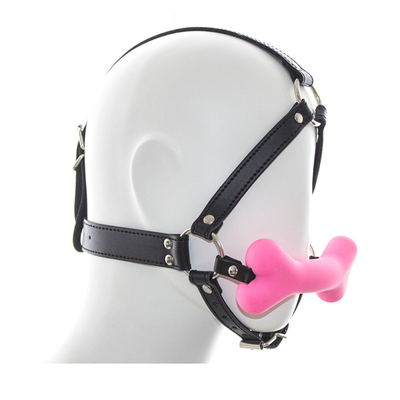 Làn da Kiềm chế nô lệ Cosplay Bondage Hood Đầu dây chuyền miệng Ball Gag