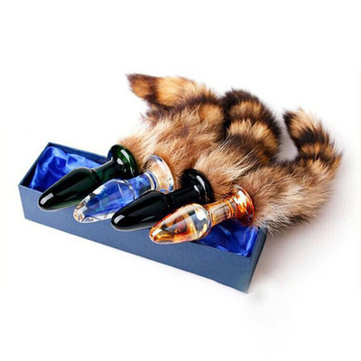 Đồ chơi tình dục thật của Fox Fur Tail Glass Anal Plug For Woman Cosplay