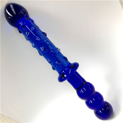 Glass Dildo Blue Prostate Massager Crystal Glass Dildo đồ chơi tình dục cho phụ nữ
