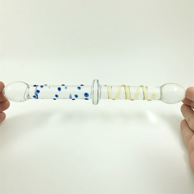 Colorful Glass dildo Double head glass dildos Anal butt plug large pyrex glass dildo cho phụ nữ