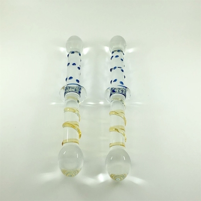 Colorful Glass dildo Double head glass dildos Anal butt plug large pyrex glass dildo cho phụ nữ