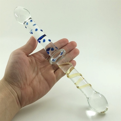 Colorful Glass dildo Double head glass dildos Anal butt plug large pyrex glass dildo cho phụ nữ