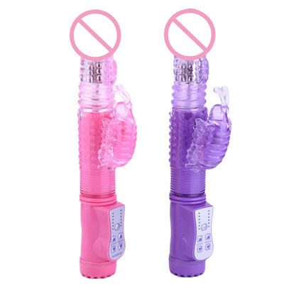 Vibrator thỏ quay Đẩy đầu Dildo âm đạo Mè đồ chơi tình dục Thỏ Vibrator