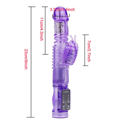 36 Nhiều tốc độ tự động có thể kéo ra thỏ rung chức năng xoay Vibrator âm đạo cho con đực