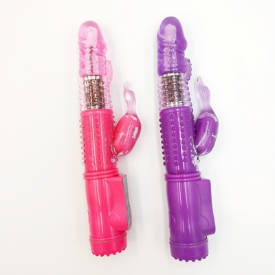 Động lực có thể sạc lại xoay G Spot Dildo Gái đực đôi Thỏ âm đạo tình dục Vibrator cho phụ nữ