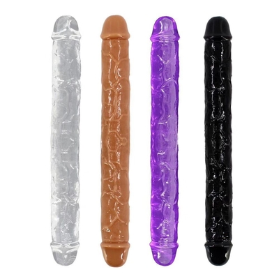 Super mềm TPE hai đầu Dildo thực tế đồ chơi tình dục dương vật cho phụ nữ