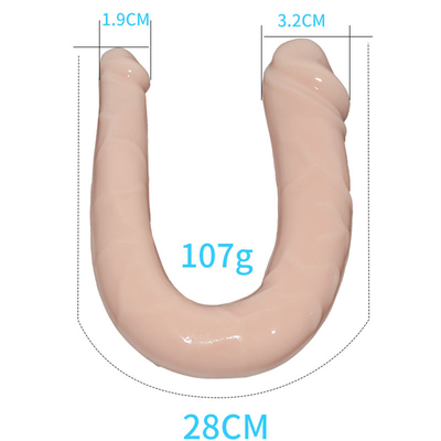 Tiến sĩ TPE Dildo hình U Dildo hai đầu dương vật cho phụ nữ thủ dâm