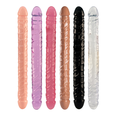 Jellies-Realistic Double Dong Adult Dildo Sex Toys cho Lesbian Waterproof Flexible Dildo cho phụ nữ