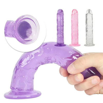 Realist Jelly Dildo cho người mới bắt đầu, 7 inch Crystal G-Spot Dildos, Flexible Penis Cock with Suction Cup for Hand Free Pl