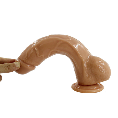 Cơ thể an toàn dương vật khổng lồ giống như cuộc sống với cốc hút mạnh Dildo cho tay miễn phí Thằng với trục cong và quả bóng cho âm đạo