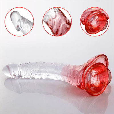 Soft Jelly nhân tạo dương vật khác nhau kích thước Dick đồ chơi cho người lớn màu sắc tinh thể cao su dương vật lớn thực tế Dildo cho Wom