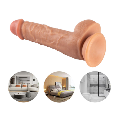 Y tế PVC thực tế mềm Dildo với cốc hút lớn lớn Dick cho phụ nữ Cyber Skin cốc hút dương vật
