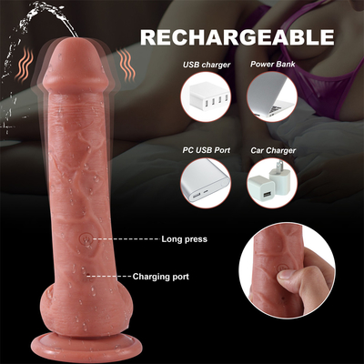 Trung Quốc Nhà máy thực tế đẩy nữ thủ dâm chất lỏng silicone không dây điều khiển từ xa Telescopic Dildo Vibrator