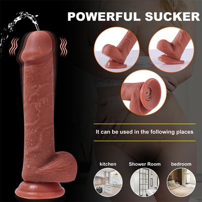 Trung Quốc Nhà máy thực tế đẩy nữ thủ dâm chất lỏng silicone không dây điều khiển từ xa Telescopic Dildo Vibrator