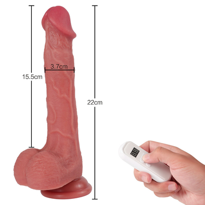 Kiểm soát từ xa không dây dương vật silicone nữ thủ dâm sản phẩm dành cho người lớn đồ chơi tình dục sưởi ấm kính thiên văn Dildo Vibrator