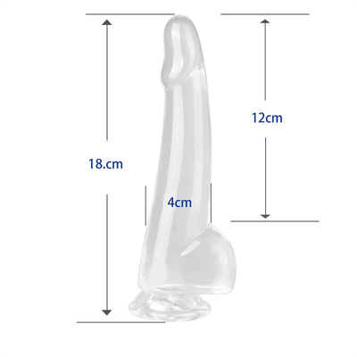 Realist Clear Dildo 8.6 inch Transparent Small Glans Big Thick Dildo with Suction Cup Flexible Jelly Penis Dong Sex To