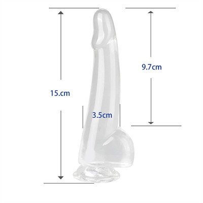 Realist Clear Dildo 8.6 inch Transparent Small Glans Big Thick Dildo with Suction Cup Flexible Jelly Penis Dong Sex To